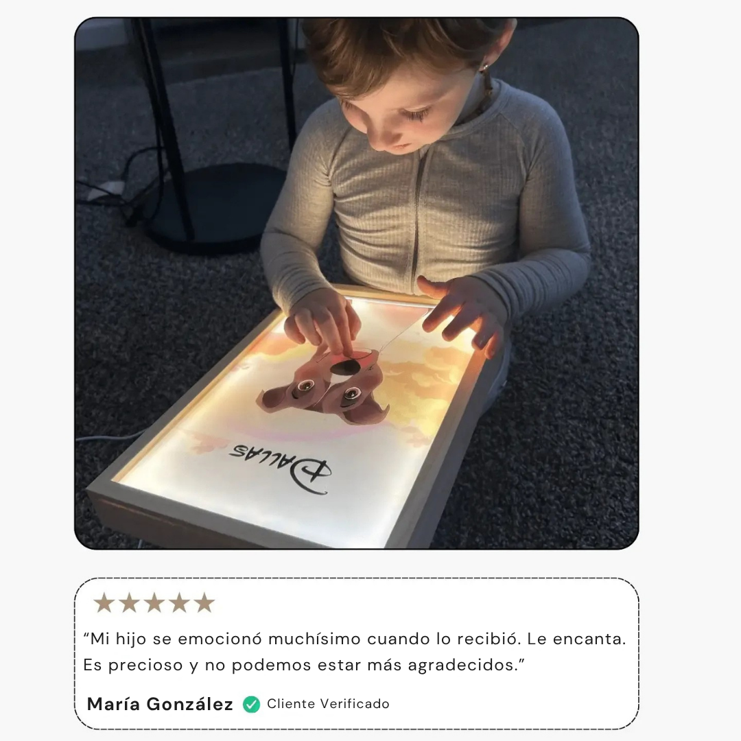 Cuadro Personalizado de Mascota con Luz LED
