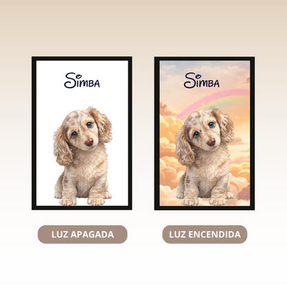 Cuadro Personalizado de Mascota con Luz LED